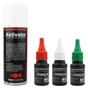 Everglue secondelijm dun + middel + dik à 20g + Activator 200ml